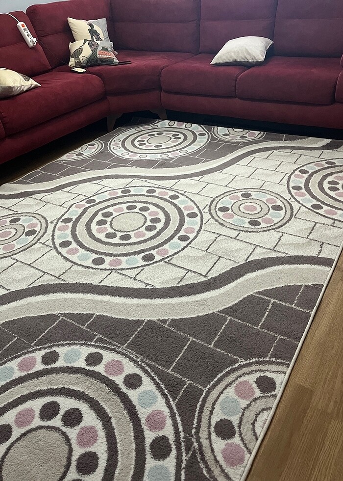 Gri çok renkli desenli halı - Görsel 3