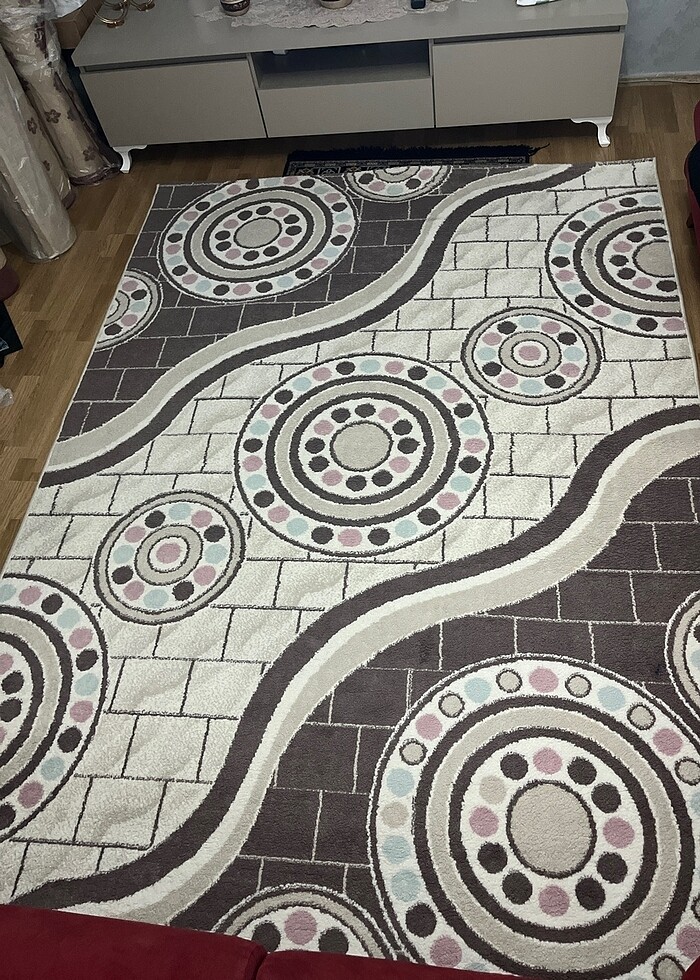 Gri çok renkli desenli halı - Görsel 4