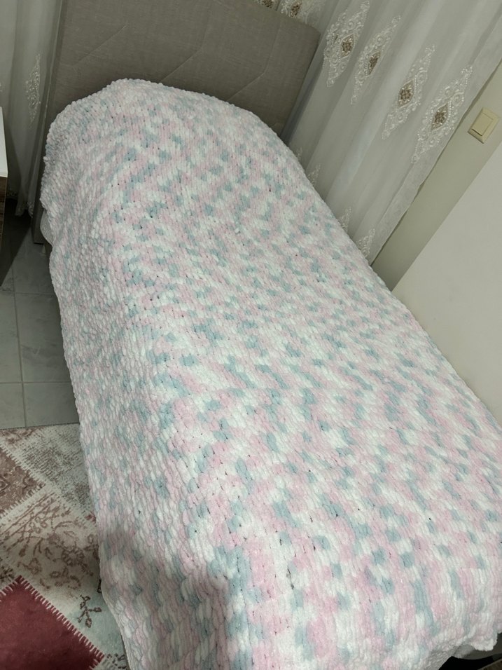 Çocuklar için Pastel Renkli Triko Battaniye - Görsel 2