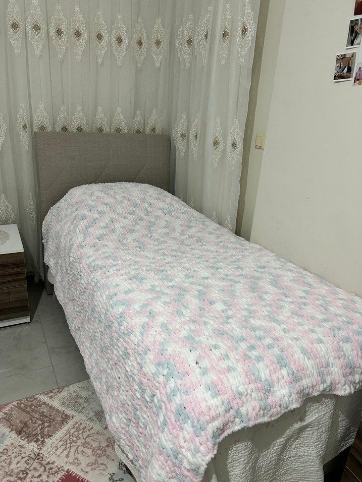 Çocuklar için Pastel Renkli Triko Battaniye - Görsel 3