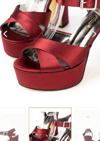 37 Beden Bordo Platform Topuklu Kadın kına Ayakkabı