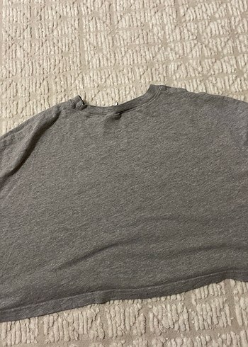 Gri Keten Erkek Tişört - Görsel 4