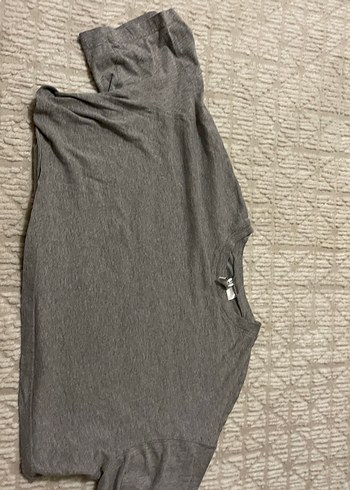 Gri Keten Erkek Tişört - Görsel 2