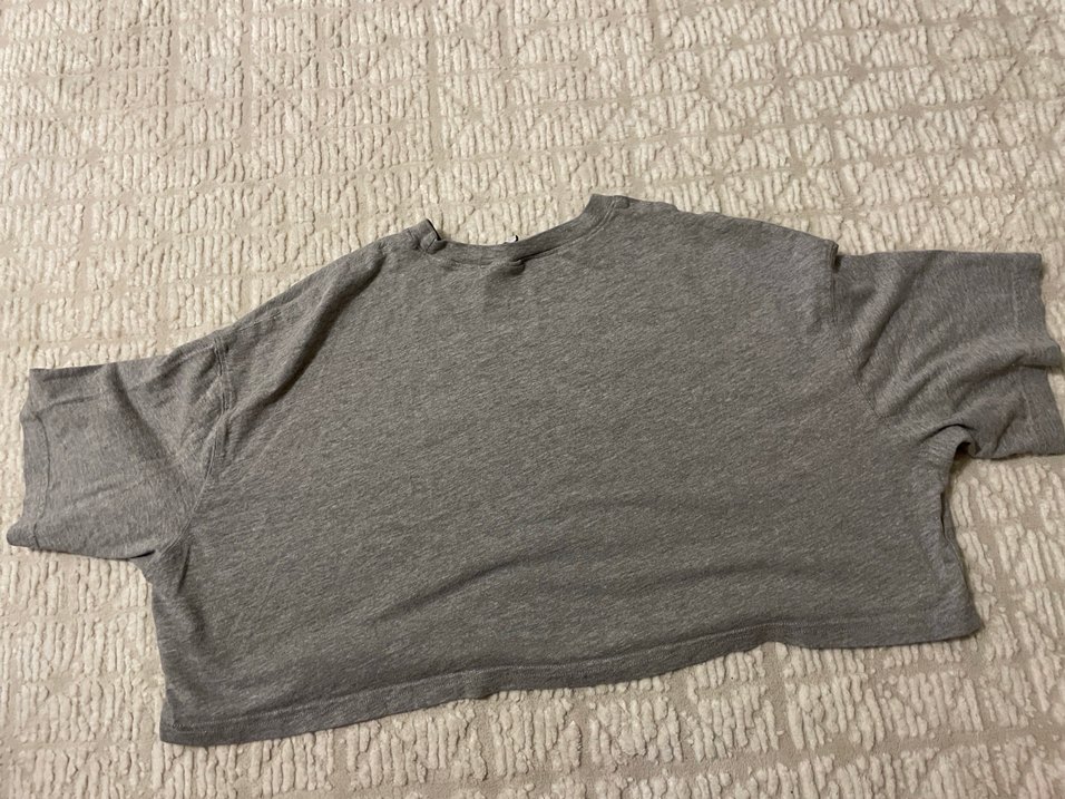 Gri Keten Erkek Tişört - Görsel 4