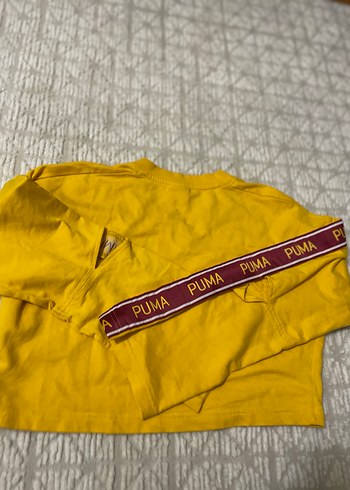 Sarı Puma Kadın V Yaka Sweatshirt Puma orjinal - Görsel 4