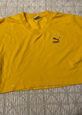Sarı Puma Kadın V Yaka Sweatshirt Puma orjinal - Görsel 2