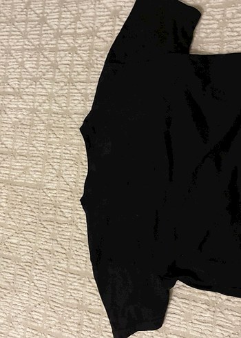 Siyah Kadın Süet Crop Top - Görsel 4