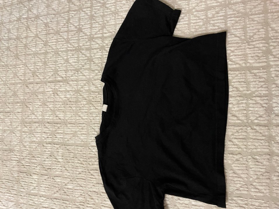 Siyah Kadın Süet Crop Top - Görsel 2