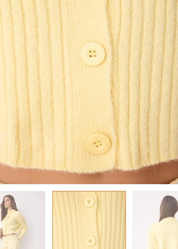 Sarı crop hırka - Görsel 3