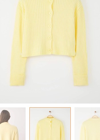 Sarı crop hırka - Görsel 4