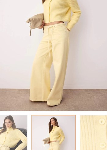 Sarı crop hırka - Görsel 2