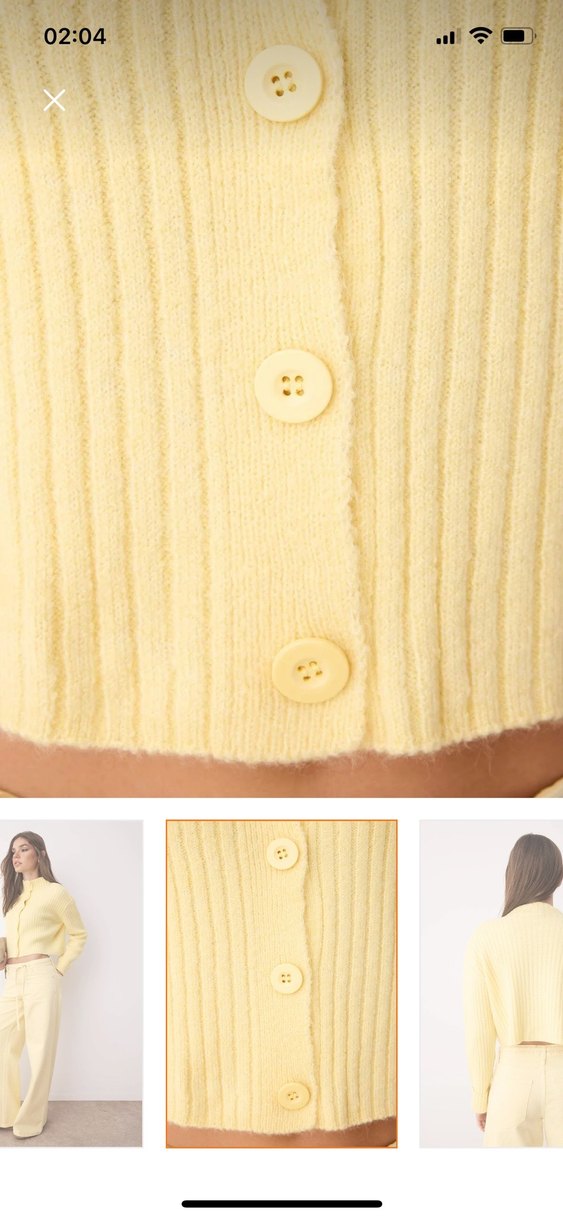 Sarı crop hırka - Görsel 3