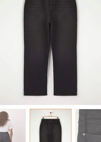 Siyah Kadın Kot Pantolon, Kemerli, Normal Boy - Görsel 7