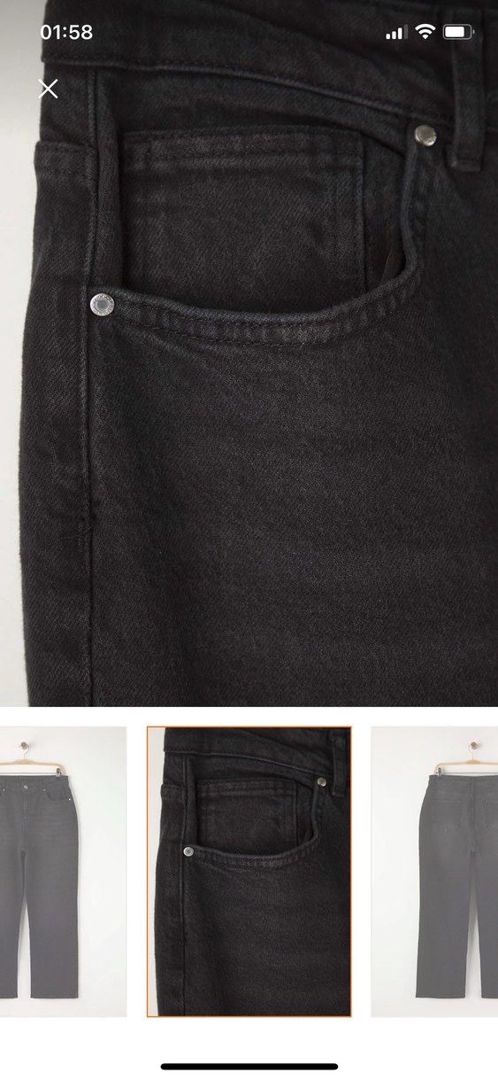 Siyah Kadın Kot Pantolon, Kemerli, Normal Boy - Görsel 5