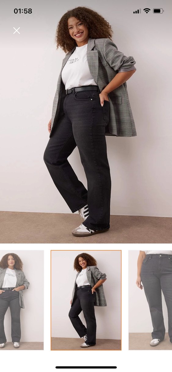 Siyah Kadın Kot Pantolon, Kemerli, Normal Boy - Görsel 2