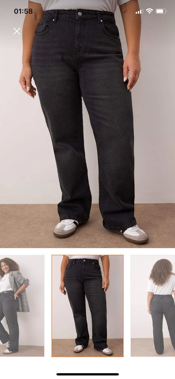 Siyah Kadın Kot Pantolon, Kemerli, Normal Boy - Görsel 3