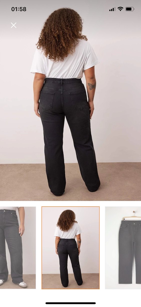Siyah Kadın Kot Pantolon, Kemerli, Normal Boy - Görsel 4