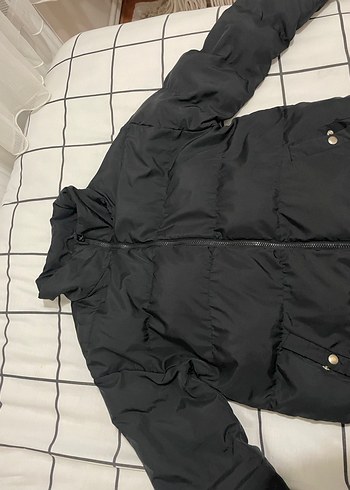 Siyah Fermuarlı Kadın Kış Montu - Görsel 3