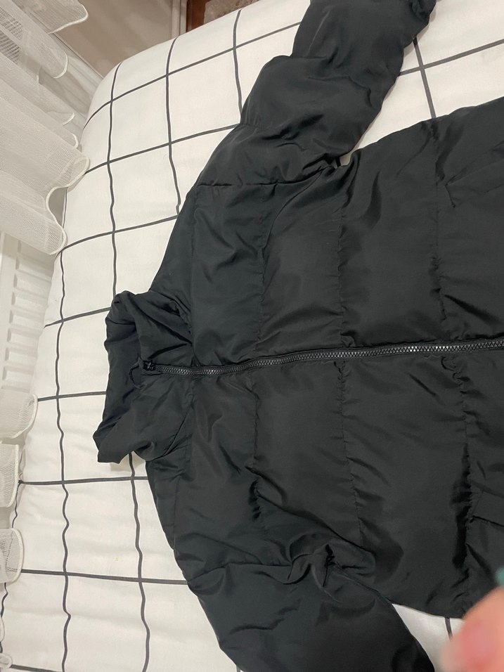 Siyah Fermuarlı Kadın Kış Montu - Görsel 2