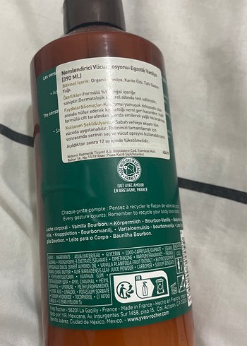 Yves Rocher Vanilya Bourbon Vücut Losyonu 390 ml - Görsel 3