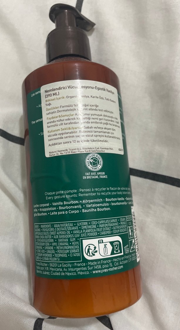 Yves Rocher Vanilya Bourbon Vücut Losyonu 390 ml - Görsel 3