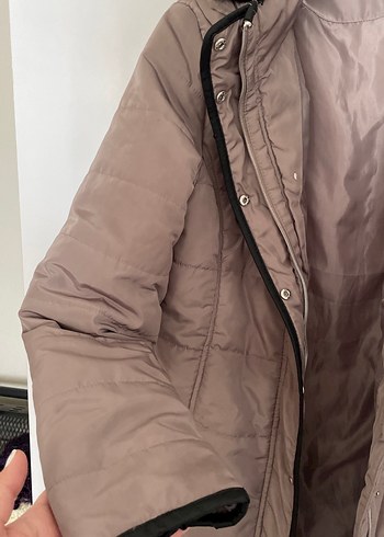 m Beden camel Renk Kürk Detaylı Bej Kadın Kışlık Mont