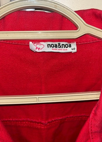 Düğmeli Kırmızı Kadın Denim Ceket 38.40 beden olur - Görsel 2