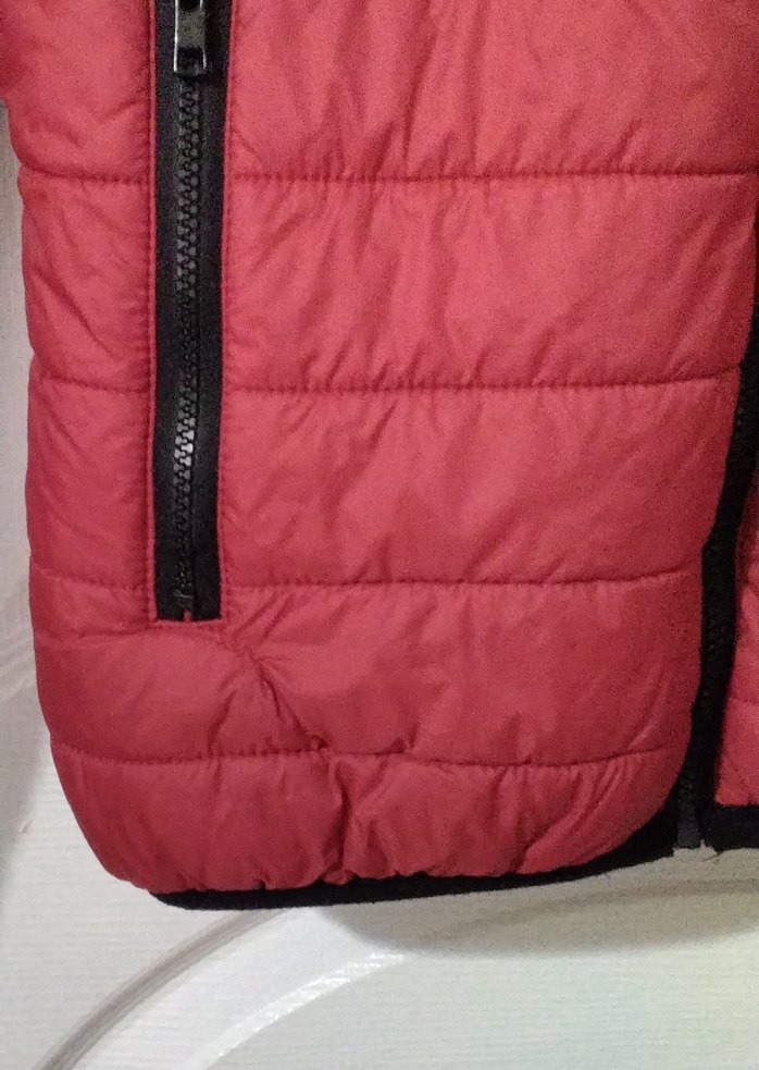 Koyu Kırmızı Fermuarlı  Mont - Görsel 4