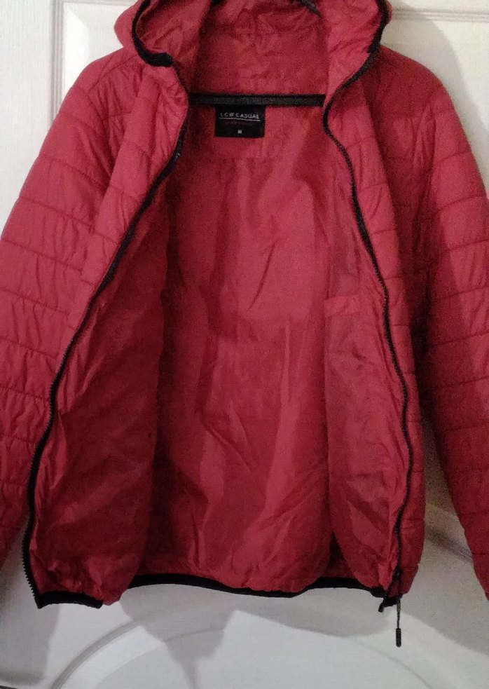 Koyu Kırmızı Fermuarlı  Mont - Görsel 2