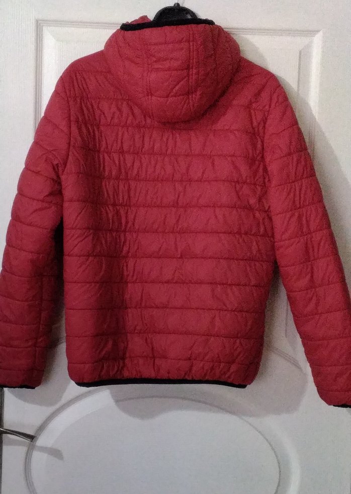 Koyu Kırmızı Fermuarlı  Mont - Görsel 3