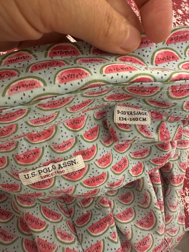 U s polo karpuz desenli kolsuz  gömlek - Görsel 2