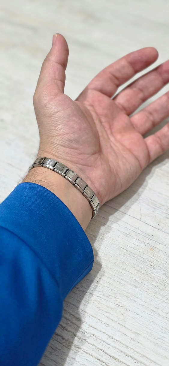 316L Paslanmaz Şık Unisex Çelik Bileklik - Görsel 5