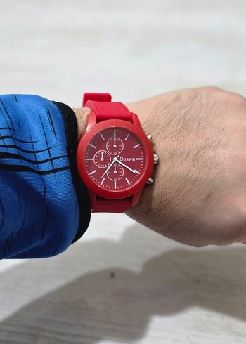 Şık Analog Kırmızı Saat  - Görsel 2