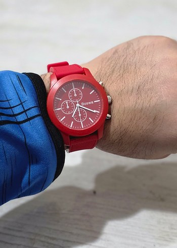 Şık Analog Kırmızı Saat  - Görsel 3