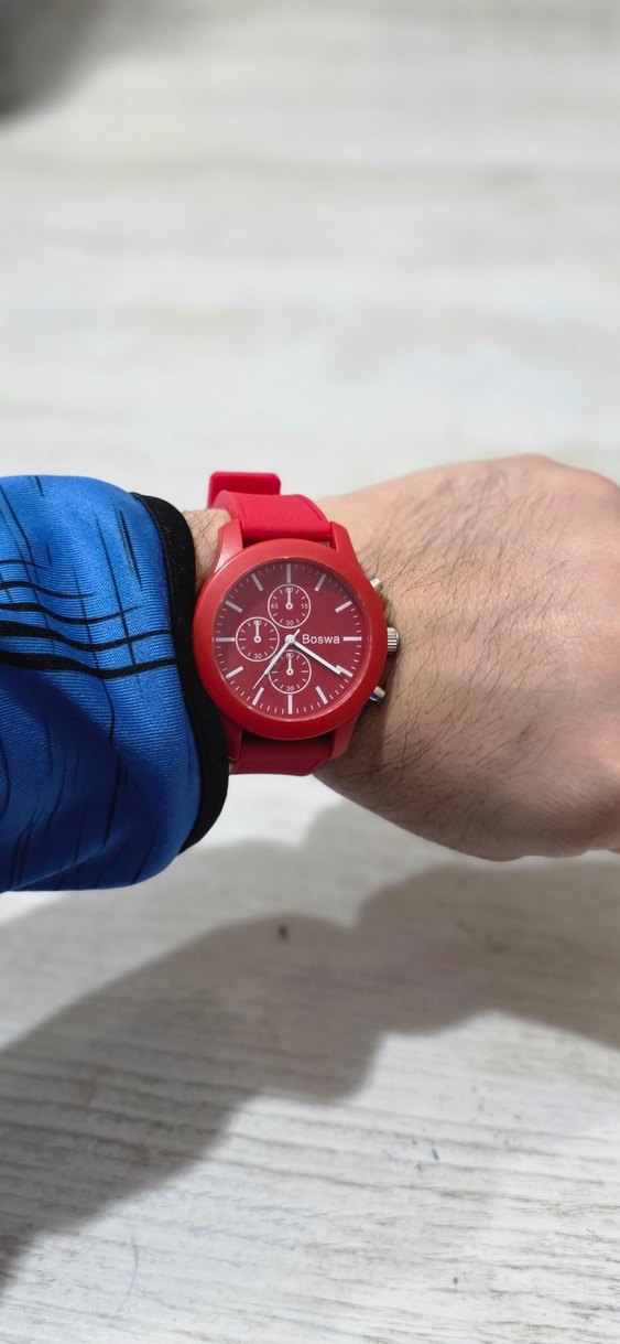 Şık Analog Kırmızı Saat  - Görsel 2