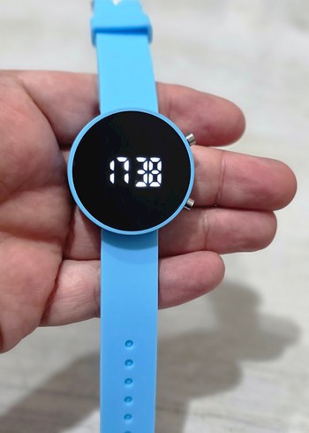 Şık Led Göstergeli Mavi Saat  - Görsel 6