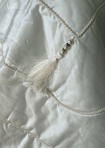 İşlemeli Beyaz Yatak Örtüsü Cemil ipekçi Fransız gipürlü - Görsel 3