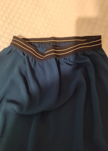 Lacivert Pilili Midi Hamile Etek - Görsel 2