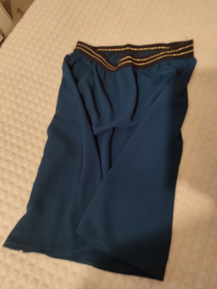 Lacivert Pilili Midi Hamile Etek - Görsel 3