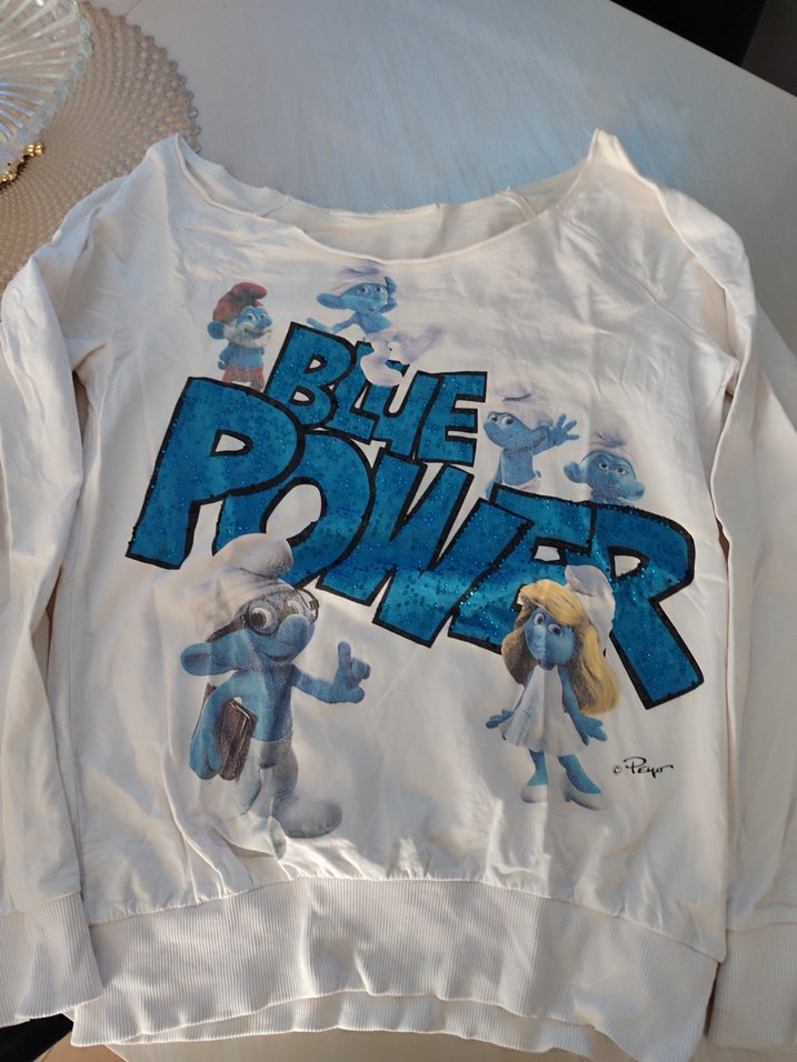 Mavi Baskılı Hamile Sweatshirt - Görsel 2