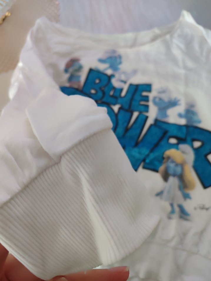 Mavi Baskılı Hamile Sweatshirt - Görsel 4