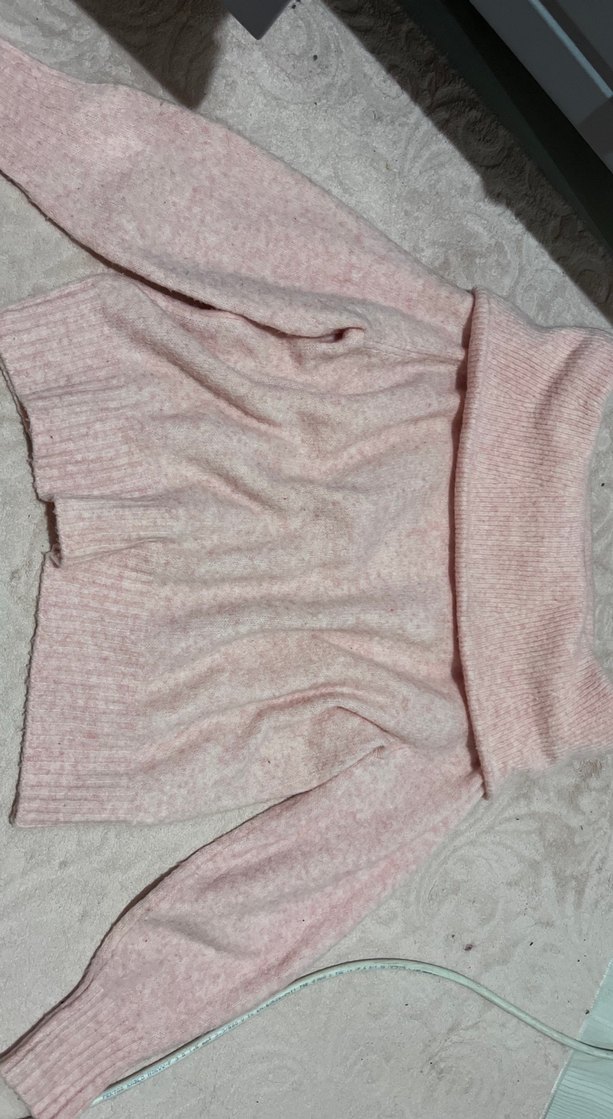 Pembe Triko Kadın Mini Kazak - Görsel 3