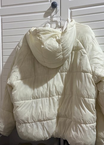 Beyaz Kadın Midi Şişme Mont - Görsel 3