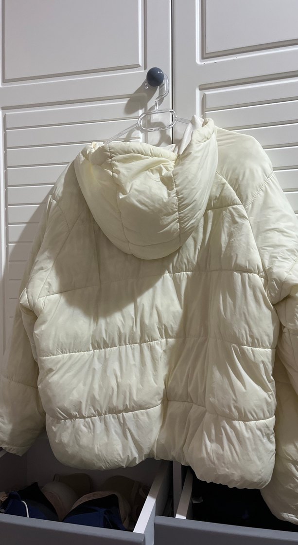 Beyaz Kadın Midi Şişme Mont - Görsel 3