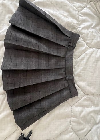 Gri Pilili Mini Etek - Görsel 2