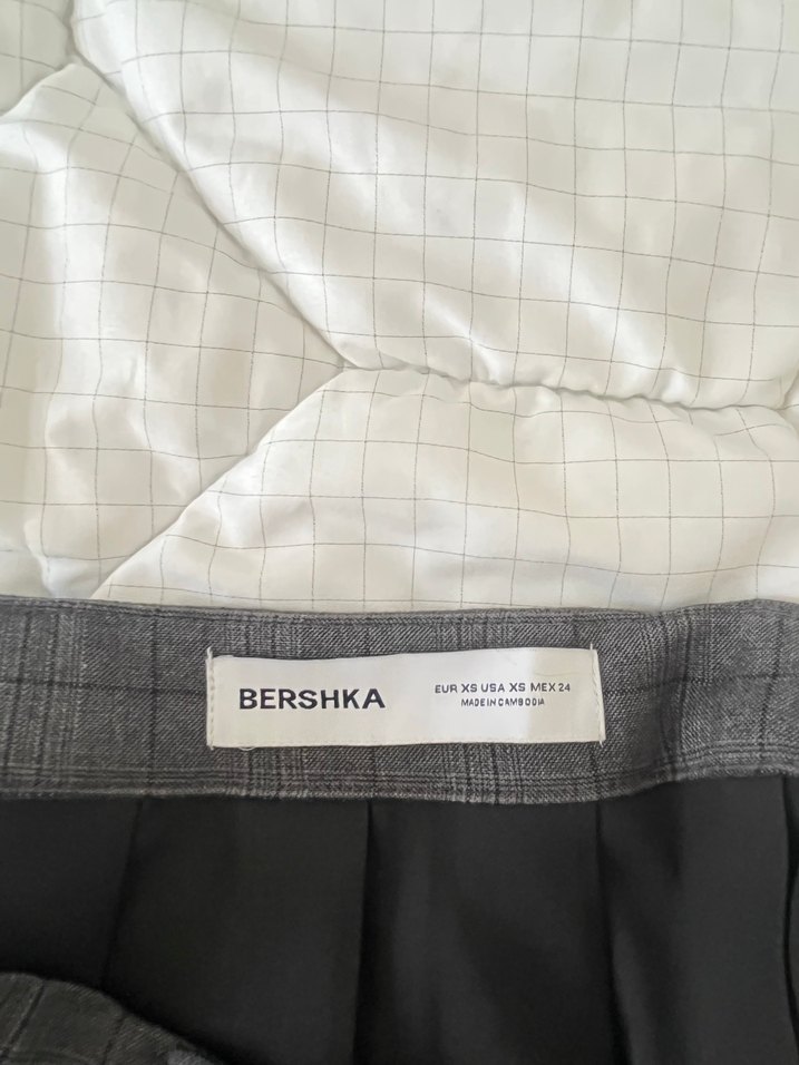 Gri Pilili Mini Etek - Görsel 3