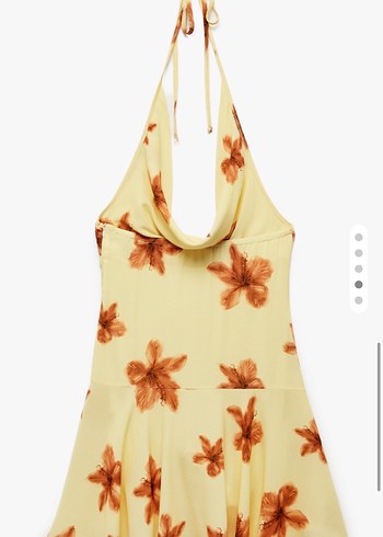 Sarı Bağlamalı Mini Bohem Elbise - Görsel 2