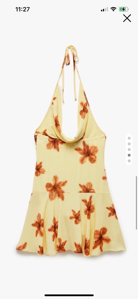 Sarı Bağlamalı Mini Bohem Elbise - Görsel 2