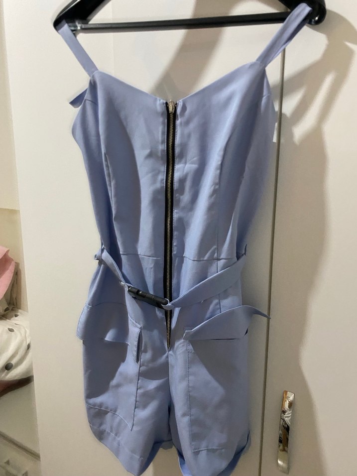 Mavi Kemerli Mini Tulum - Görsel 3