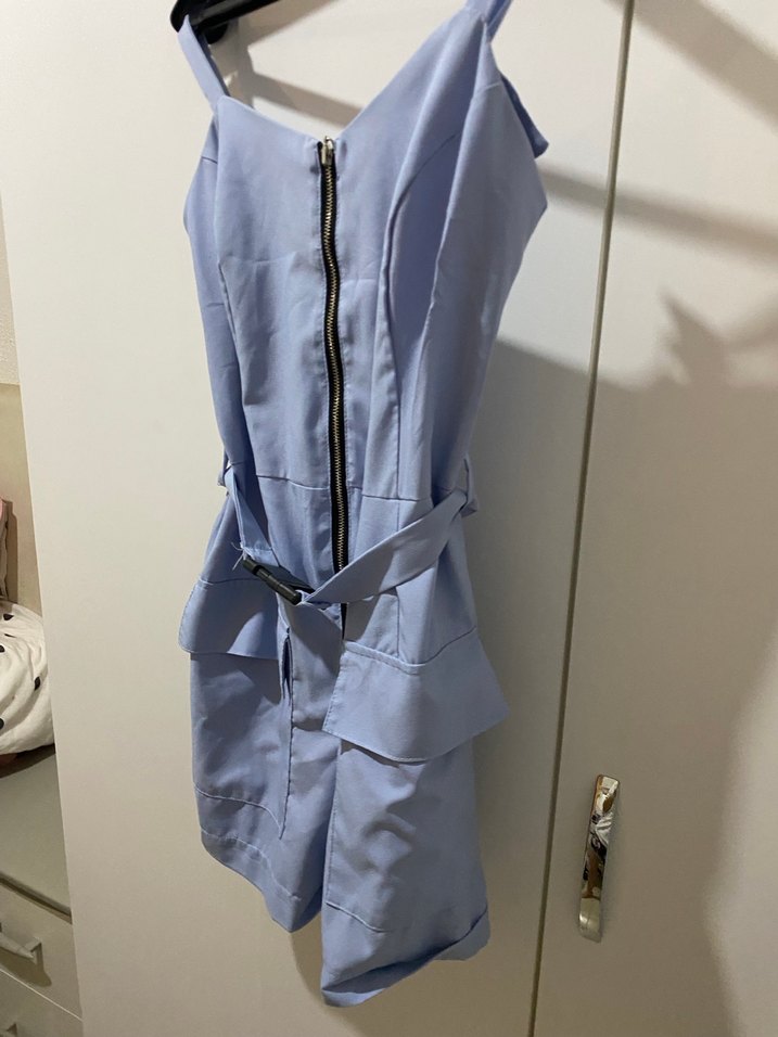 Mavi Kemerli Mini Tulum - Görsel 2